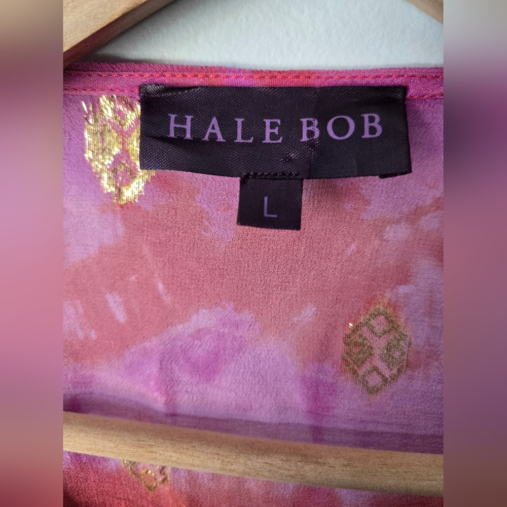 HALE BOB Pink Semi-sheer Silk Blouse With Beaded Neckline - Picture 5 of 8